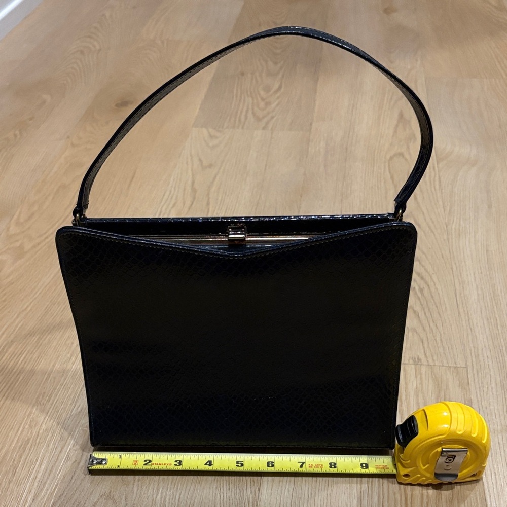 Vintage Snakeskin Dark Navy Women's Handbag